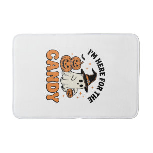 Funny Halloween Candy Ghost Pumpkin Vintage Design Bath Mat