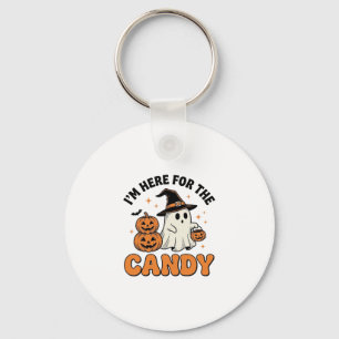 Funny Halloween Candy Ghost Pumpkin Vintage Design Keychain