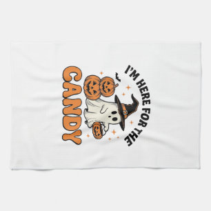 Funny Halloween Candy Ghost Pumpkin Vintage Design Kitchen Towel