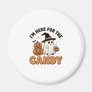 Funny Halloween Candy Ghost Pumpkin Vintage Design Magnet