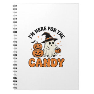 Funny Halloween Candy Ghost Pumpkin Vintage Design Notebook