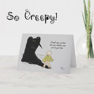 Funny Halloween Card Creepy Shadow Cartoon        