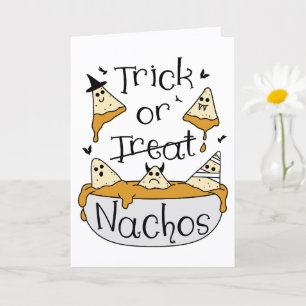 Funny Halloween Card Spooky Nachos Cartoon