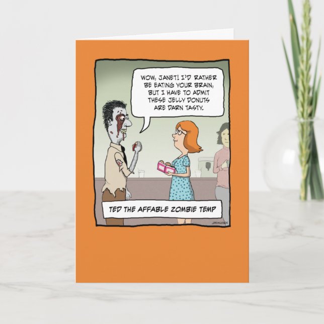 Funny Halloween card: Zombie Temp Card (Front)