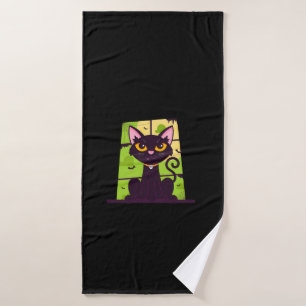 Funny Halloween Cat Costume  Bath Towel