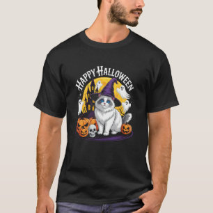 Funny Halloween Cat Happy Halloween Ragdoll Creepy T-Shirt