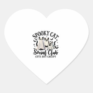 Funny Halloween Cat   Heart Sticker