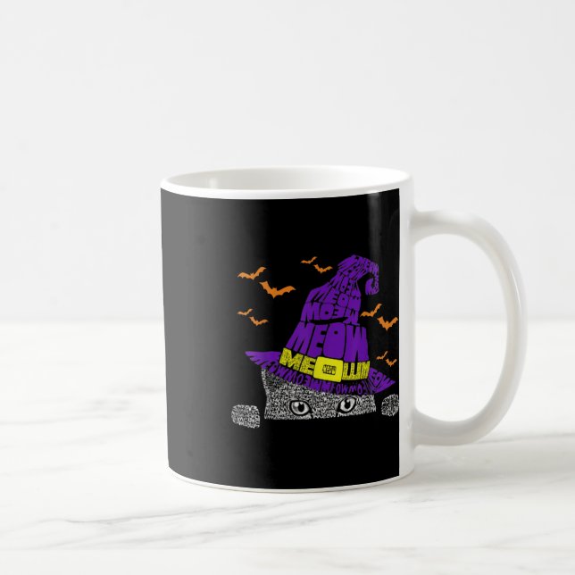 Funny Halloween Cat Lover With Witch Hat For Spook Coffee Mug (Right)