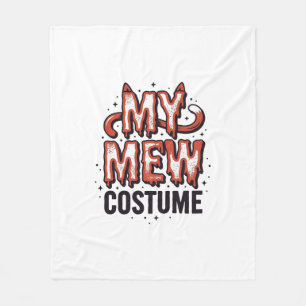 Funny Halloween Cat Mew Costume Vintage Design_1 Fleece Blanket