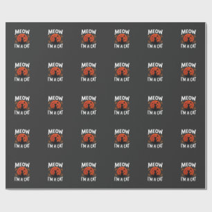 Funny Halloween Cat Moon Silhouette Graphic Wrapping Paper