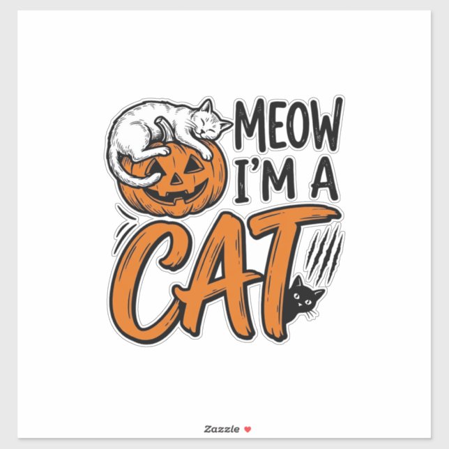 Funny Halloween Cat Pumpkin Typography Shirt Desig (Sheet)