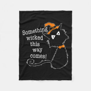 Funny Halloween Cat - Shakespeare Macbeth Quote Fleece Blanket