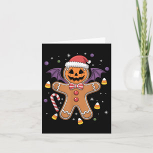 Funny Halloween Christmas Gingerbread Man Costume Card