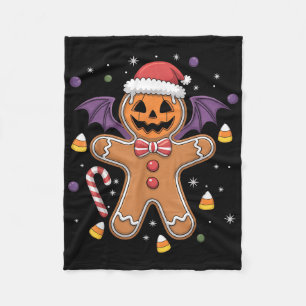 Funny Halloween Christmas Gingerbread Man Costume Fleece Blanket