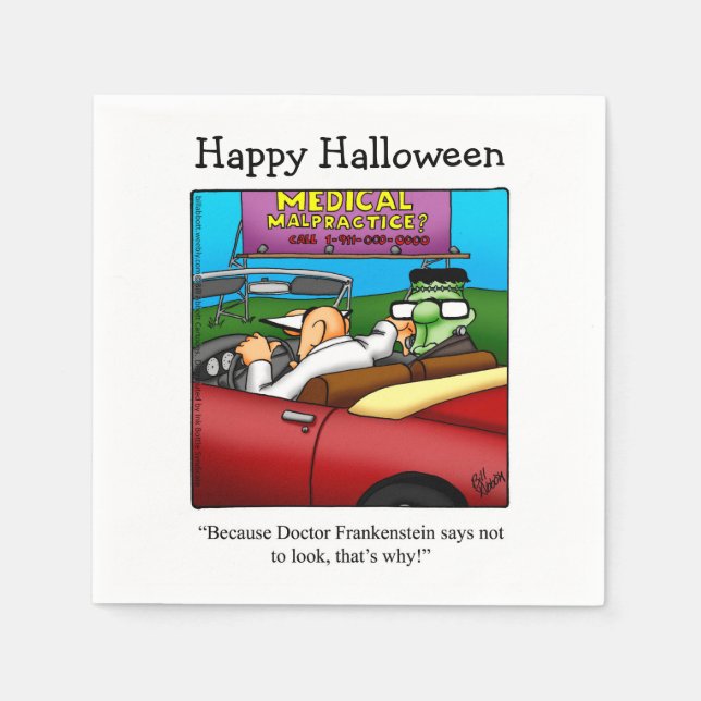 Funny Halloween Cocktail Napkins  (Front)