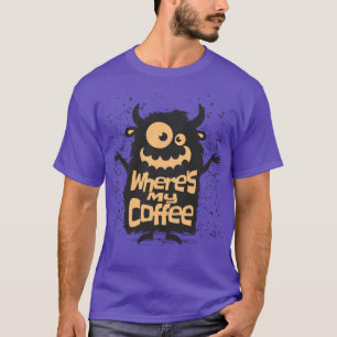 Funny Halloween Coffee Monster T-Shirt