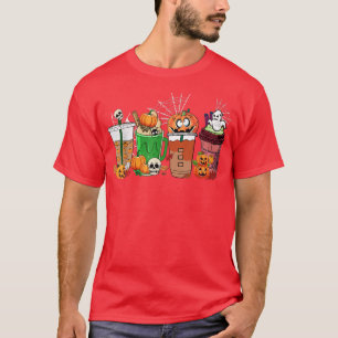 Funny Halloween Coffee Pumpkin Fall, Iced Coffee L T-Shirt