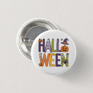 Funny halloween colorful 1 inch round button