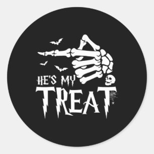 Funny Halloween Costume Couple Skeleton Matching S Classic Round Sticker