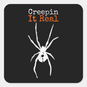 Funny Halloween Costume - Creepin It Real Spider Square Sticker