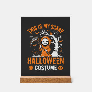 Funny Halloween Costume Grim Reaper Graveyard Desi Acrylic Sign