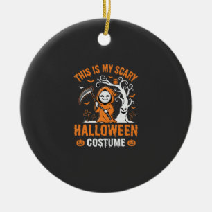 Funny Halloween Costume Grim Reaper Graveyard Desi Ceramic Ornament