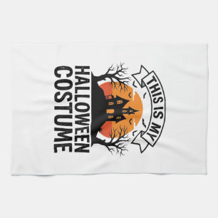 Funny Halloween Costume Haunted House Vintage Shir Kitchen Towel