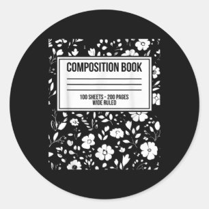 Funny Halloween Costume Journal Composition Notebo Classic Round Sticker