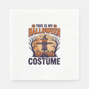 Funny Halloween Costume Pumpkin Witch Shirt Design Napkin