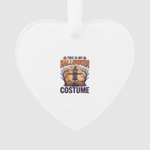Funny Halloween Costume Pumpkin Witch Shirt Design Ornament