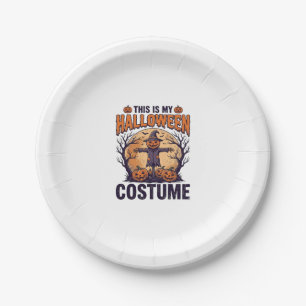 Funny Halloween Costume Pumpkin Witch Shirt Design Paper Plate