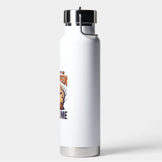 Funny Halloween Costume Pumpkin Witch Shirt Design Water Bottle