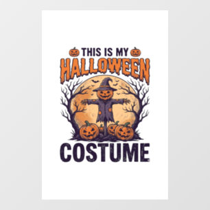 Funny Halloween Costume Pumpkin Witch Shirt Design Window Cling