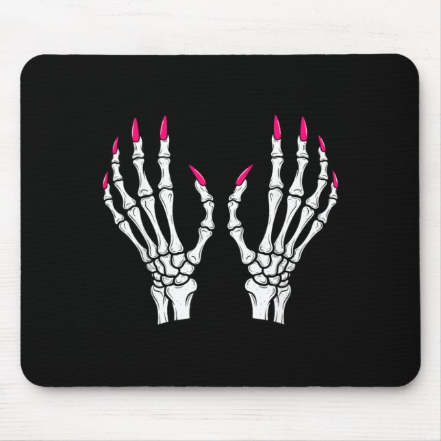 Funny Halloween Costume Tee Spooky Skeleton Dark Mouse Pad (Front)