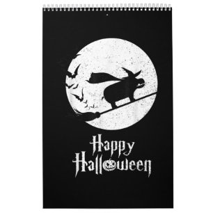 Funny Halloween Costume Witch Hippo Lover Gift Calendar