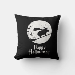 Funny Halloween Costume Witch Hippo Lover Gift Throw Pillow