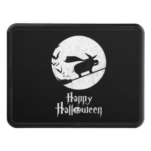 Funny Halloween Costume Witch Hippo Lover Gift Trailer Hitch Cover