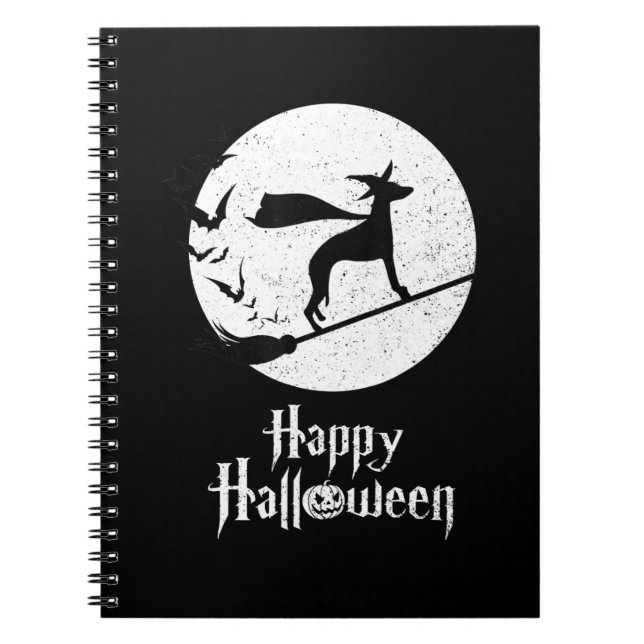 Funny Halloween Costume Witch WHIPPET Dog Lover Gi Notebook (Front)