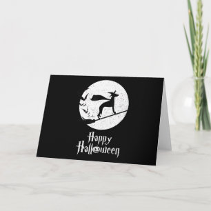 Funny Halloween Costume Witch WHIPPET Dog Lover Gi Thank You Card