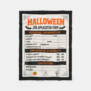 Funny Halloween Costumes Job Application Costume  Fleece Blanket
