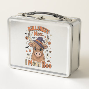 Funny Halloween Cow Bullsheet I Mean Metal Lunch Box