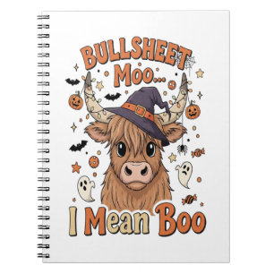 Funny Halloween Cow Bullsheet I Mean Notebook