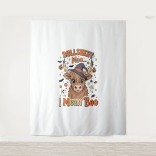 Funny Halloween Cow Bullsheet I Mean Tapestry