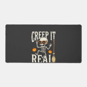 Funny Halloween Creep It Real Dancing Skeleton Des Desk Mat