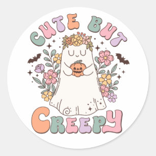 Funny Halloween Cute But Creepy  Classic Round Sticker