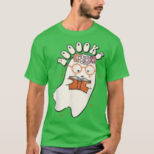 Funny Halloween Cute Ghost Book Reading Teacher St T-Shirt