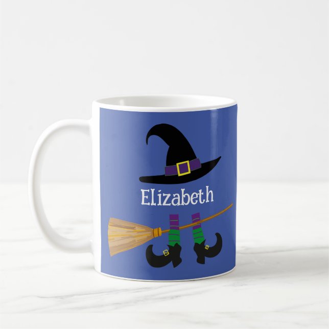 Funny Halloween Cute Witch Custom  Coffee Mug (Left)