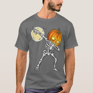 Funny Halloween Dabbing Skeleton Scary Pumpkin Jac T-Shirt