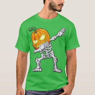 Funny Halloween Dabbing Skeleton Scary Pumpkin Jac T-Shirt