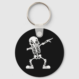 Funny Halloween Dabbing Skeleton Skull Men Boys Te Keychain